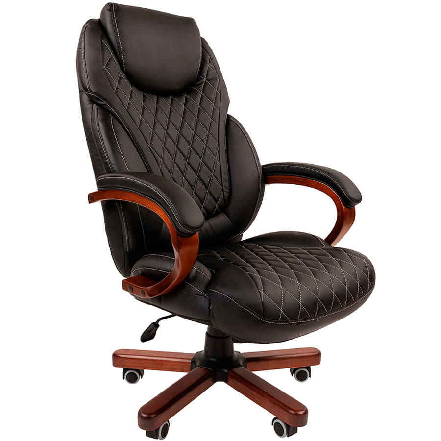 406 УЦ Кресло для руководителя  Chairman, обивка экокожа (Коричневый)