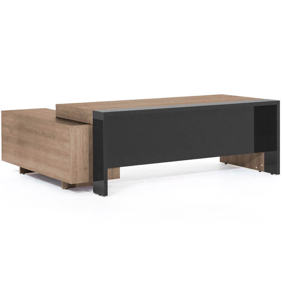 127 Стол на опорной тумбе 203 Profoffice Lava (Гавана, серый глянец)