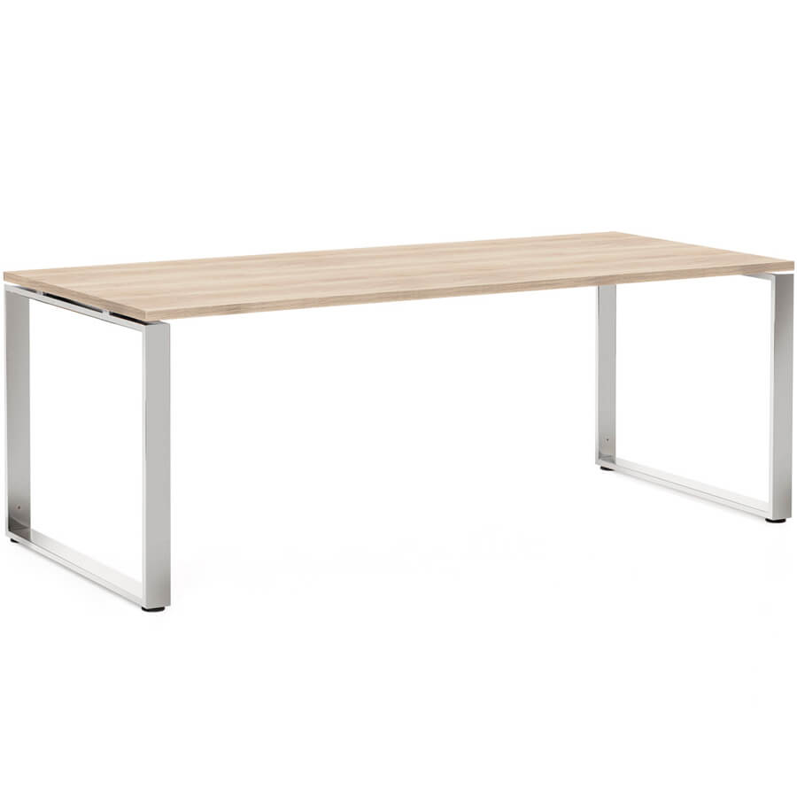 RO200 CH Стол Profoffice ROTONDA (Дуб светлый/Хром)