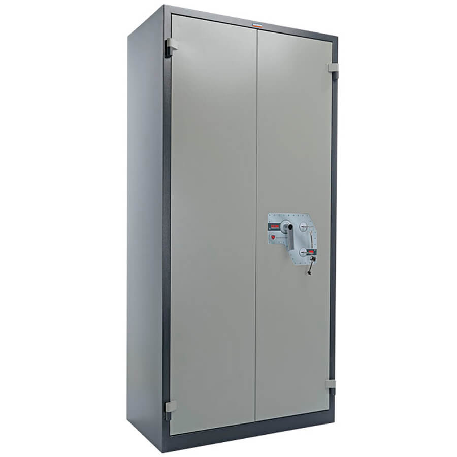 BM-1993KL Огнестойкий шкаф ПРОМЕТ, два ключевых (Корпус – графит (RAL 7024), дверь – светло-серая (RAL 7038))