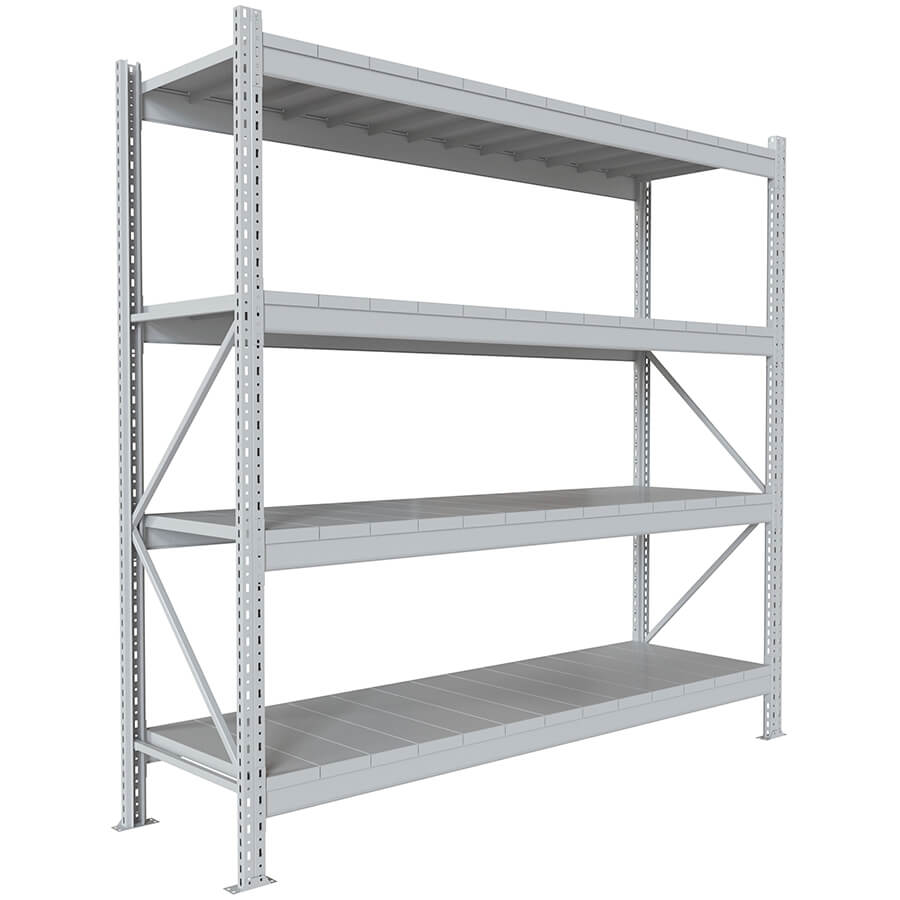 200x210x60 Металлический стеллаж MS PRO, 4 (Cерый полуматовый (RAL 7038))