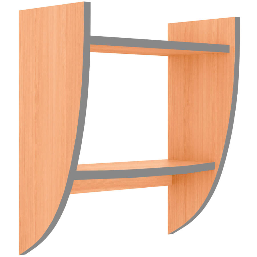 А-39 Полка навесная Мебель Стиль Агат (Ольха (кромка: тёмно-серый))