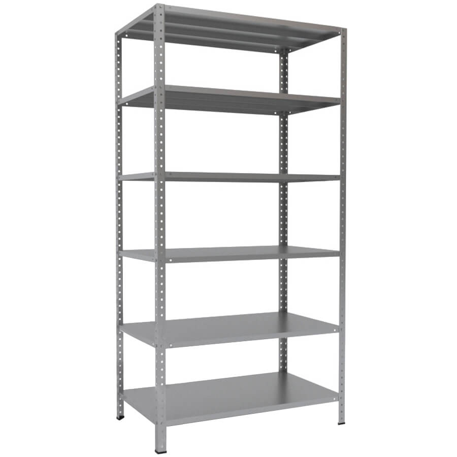 MS-200x100x60 Металлический стеллаж ПРОМЕТ, 6 (Серый полуматовый (RAL 7038))
