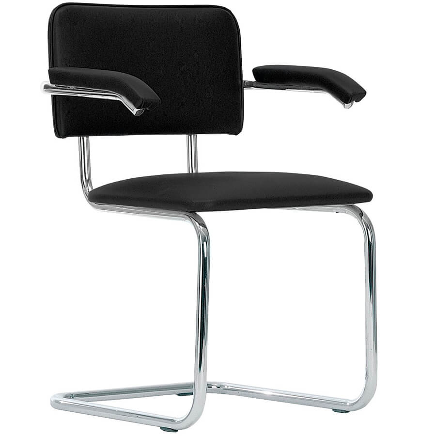 Sylwia Arm УЦ Стул для посетителя  Евро Офис, обивка экокожа (Чёрный)