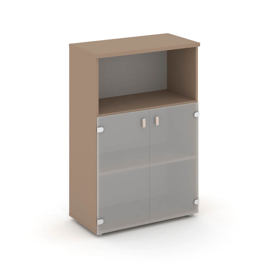 ES.ST-2.2 Шкаф средний широкий RIVA Estetica (Латте/Сатин матовый)