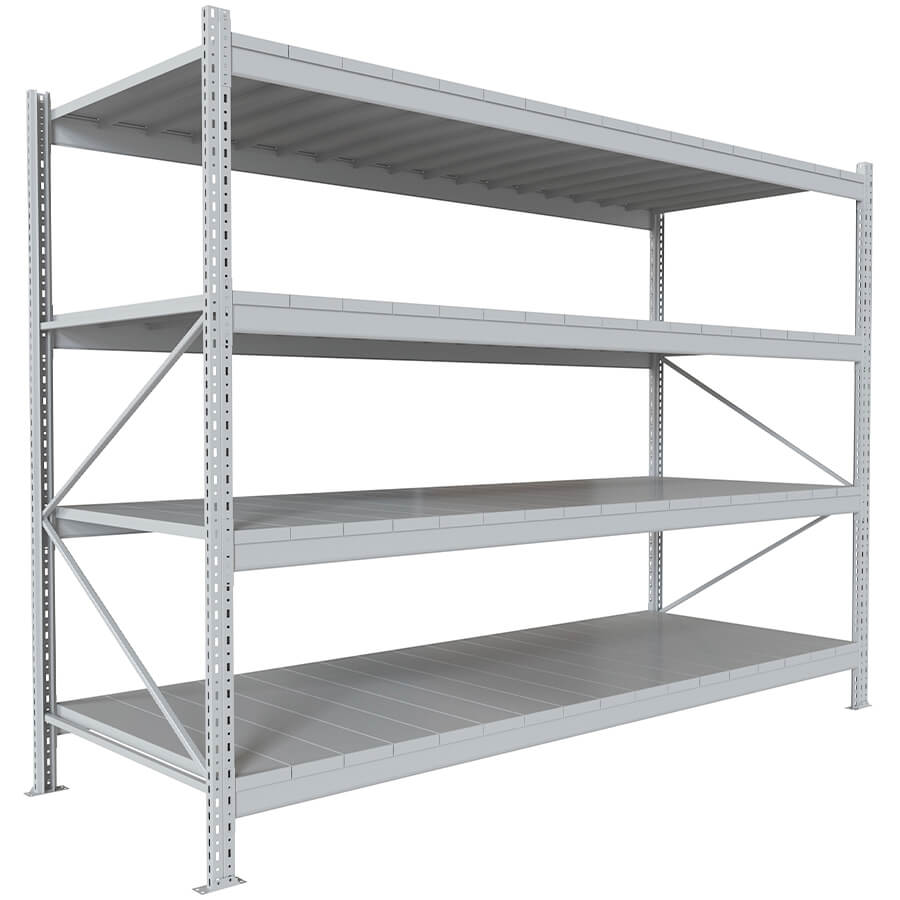 200x270x100 Металлический стеллаж MS PRO, 4 (Cерый полуматовый (RAL 7038))