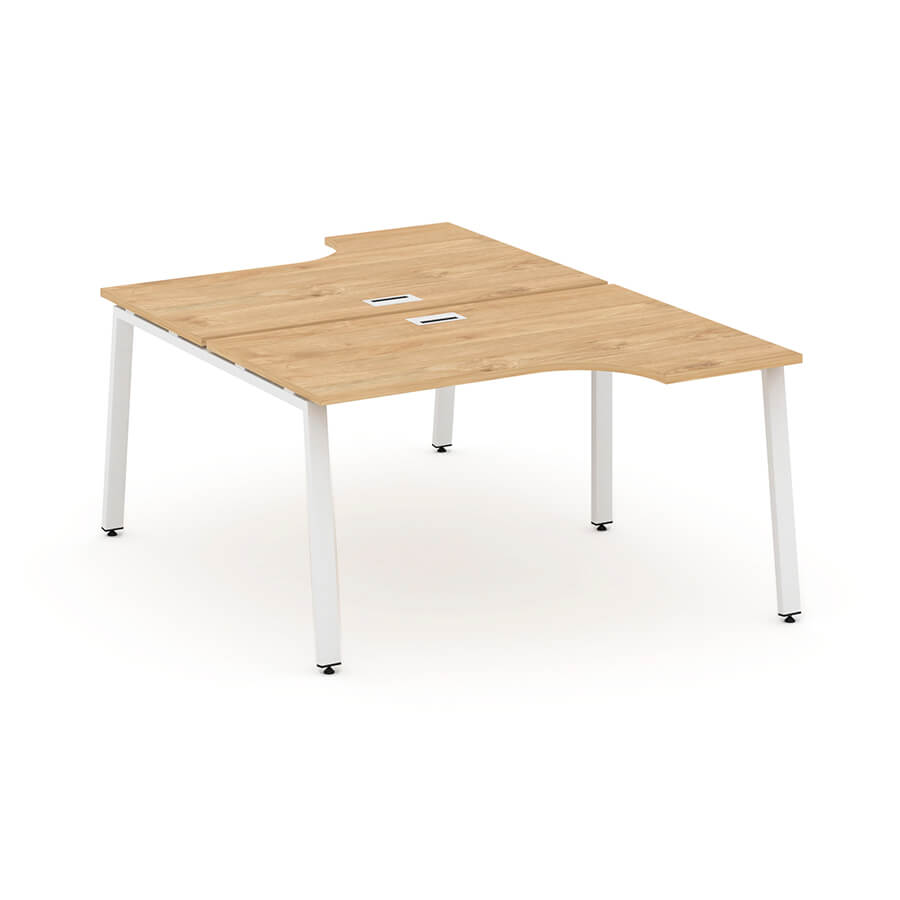 SN-6A.DRPA-022 Рабочая станция эргономичная RIVA Style Project (Тиквуд Светлый/Металл Белый)