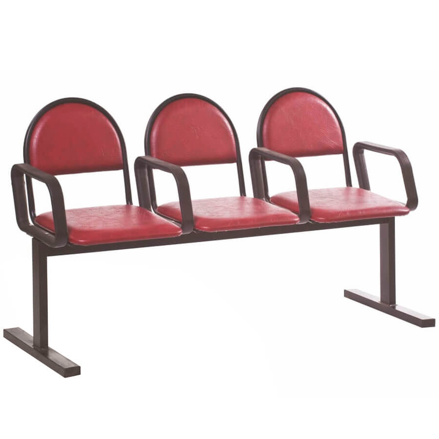 ТРИСТАН СМ92 -03 Многоместная секция  COMFORUM, обивка экокожа (Красный)