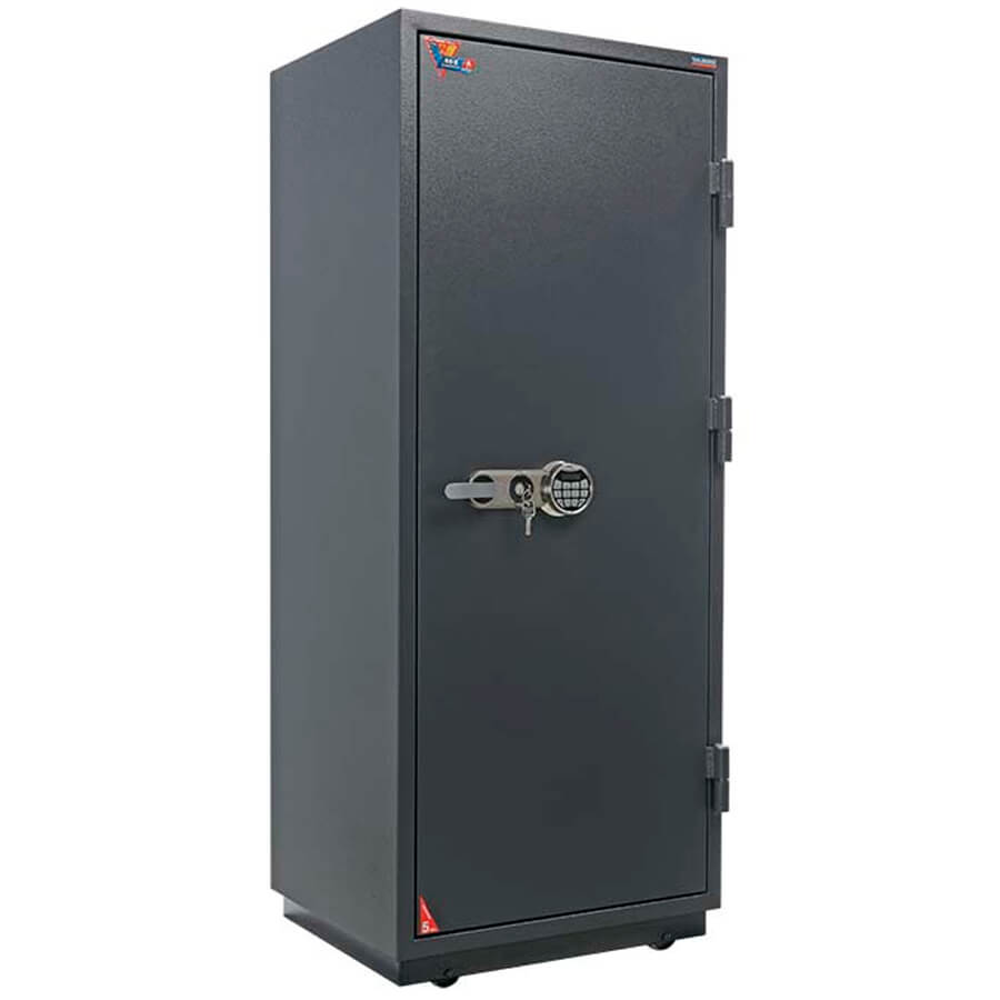 FRS 173 T-EL Огнестойкий сейф VALBERG, электронный кодовый + ключевой (Молотковая эмаль - коричневая)