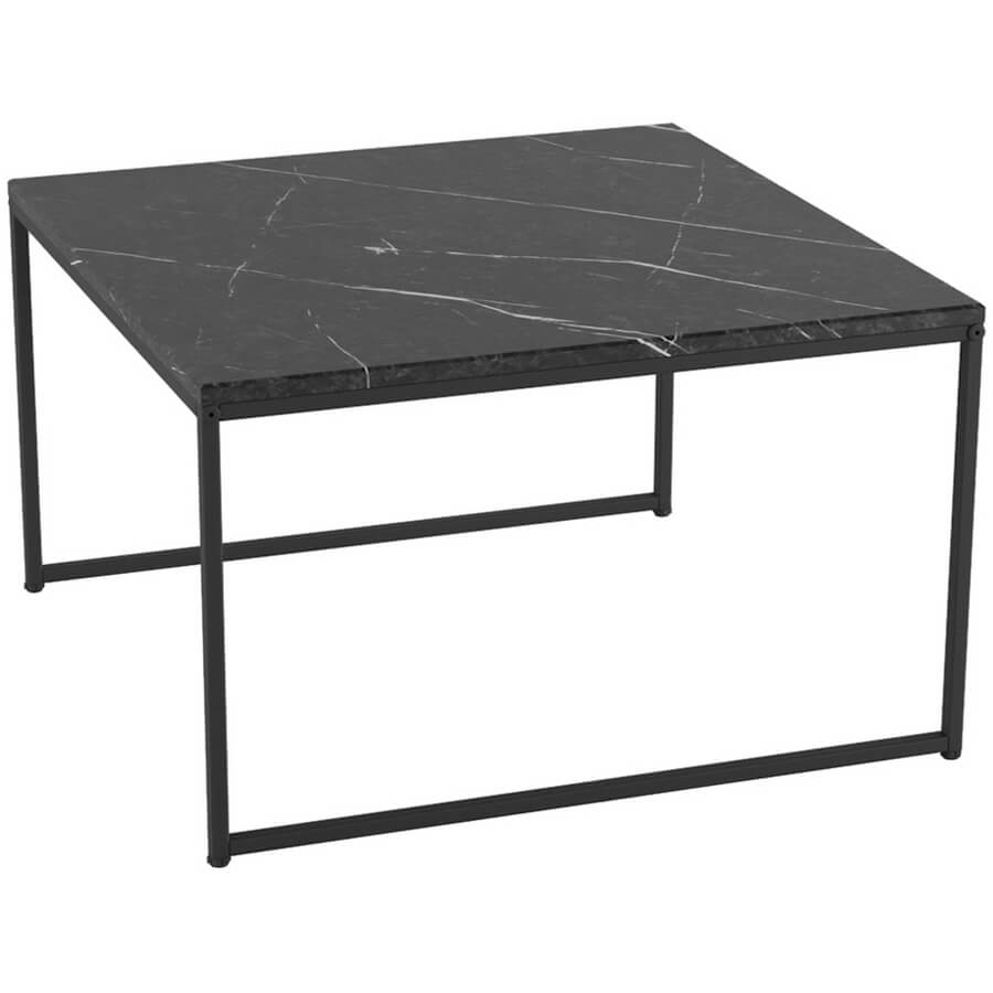 Овер Стол журнальный Мебелик (Черный мрамор / Черный) Овер Стол журнальный Мебелик (Черный мрамор / Черный)