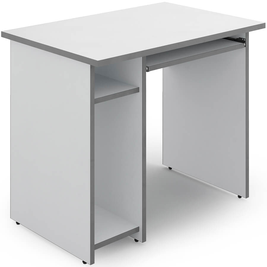 А-10L Стол компьютерный правый Мебель Стиль Агат (Светло-серый (кромка: тёмно-серый))