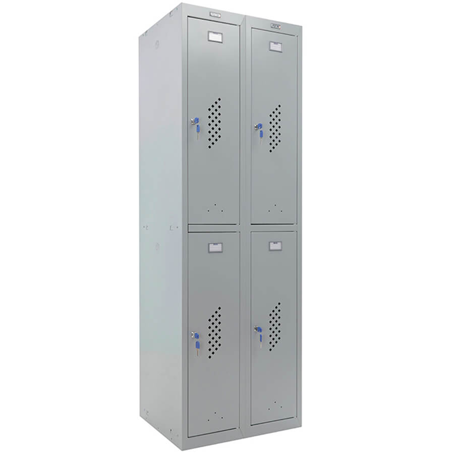 ML 22-80 Шкаф для раздевалок усиленный ПРОМЕТ, ключевой (Серый полуматовый (RAL 7038))