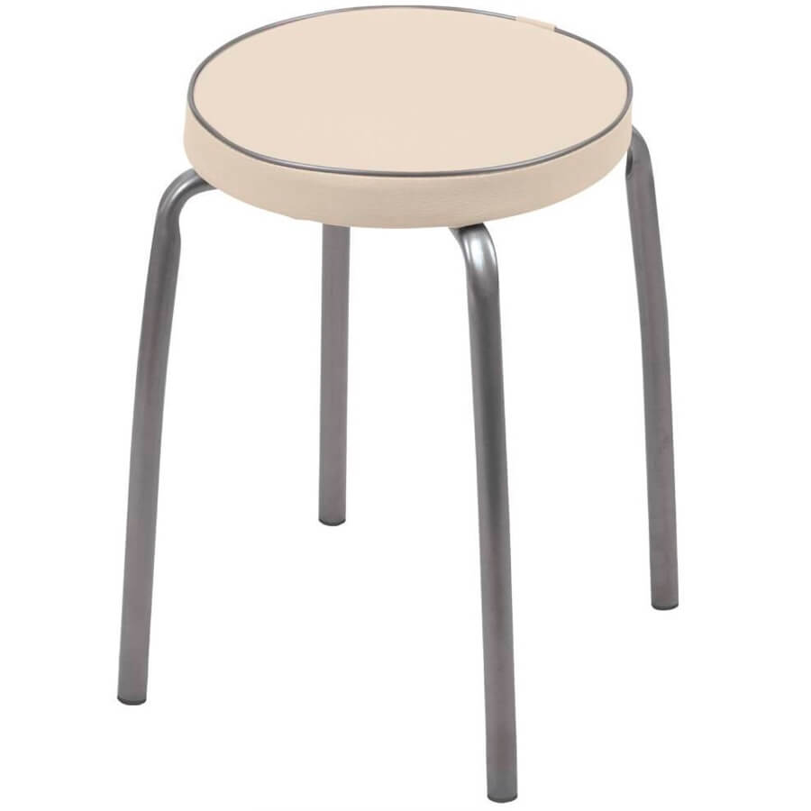 ТФ02 Табурет  Евро Офис, обивка экокожа (Слоновая кость)