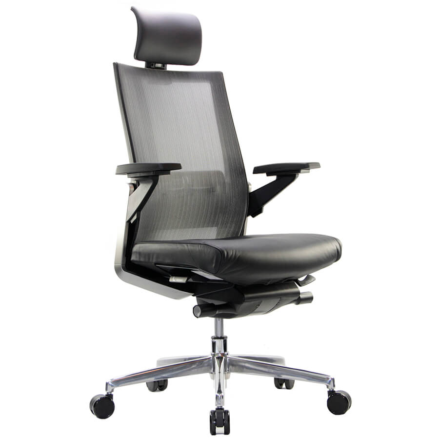 CH4700HEZ Кресло для руководителя ZIEL Fursys, обивка комбинированный (Чёрное (L096X))