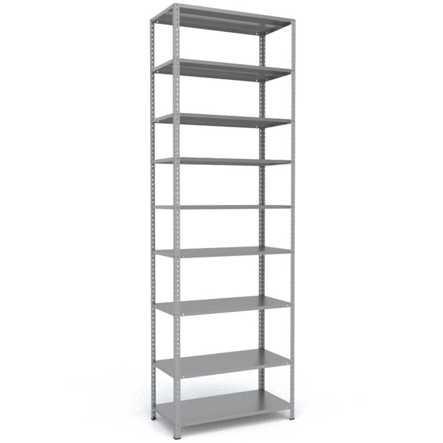 MS-310x100x50 Металлический стеллаж ПРОМЕТ, 9 (Серый полуматовый (RAL 7038))
