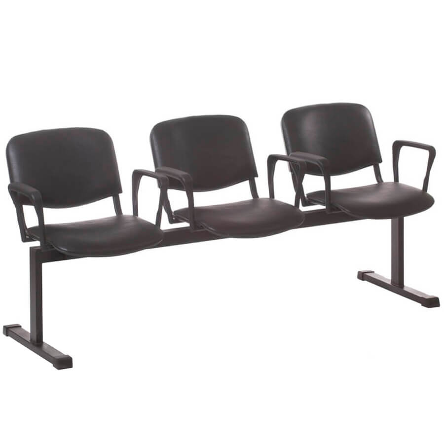 ТРАСТ СМ 82/20-03 Многоместная секция  COMFORUM, обивка экокожа (Чёрный)