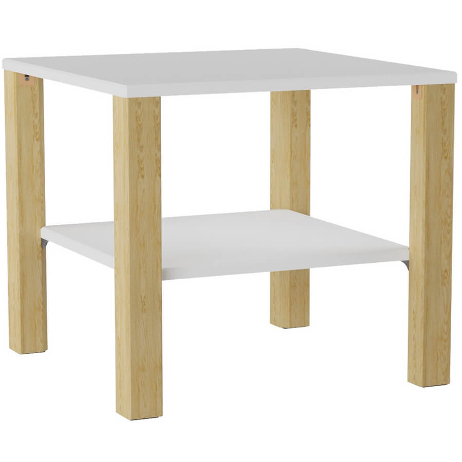 Матео Журнальный стол Мебелик (Дуб янтарный / Белый)