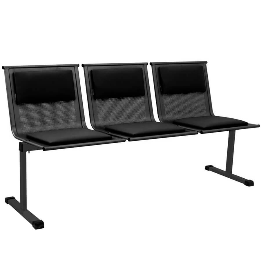 СТАЙЛ+ СМ 88/4-03 Многоместная секция  COMFORUM, обивка экокожа (Черный К01)