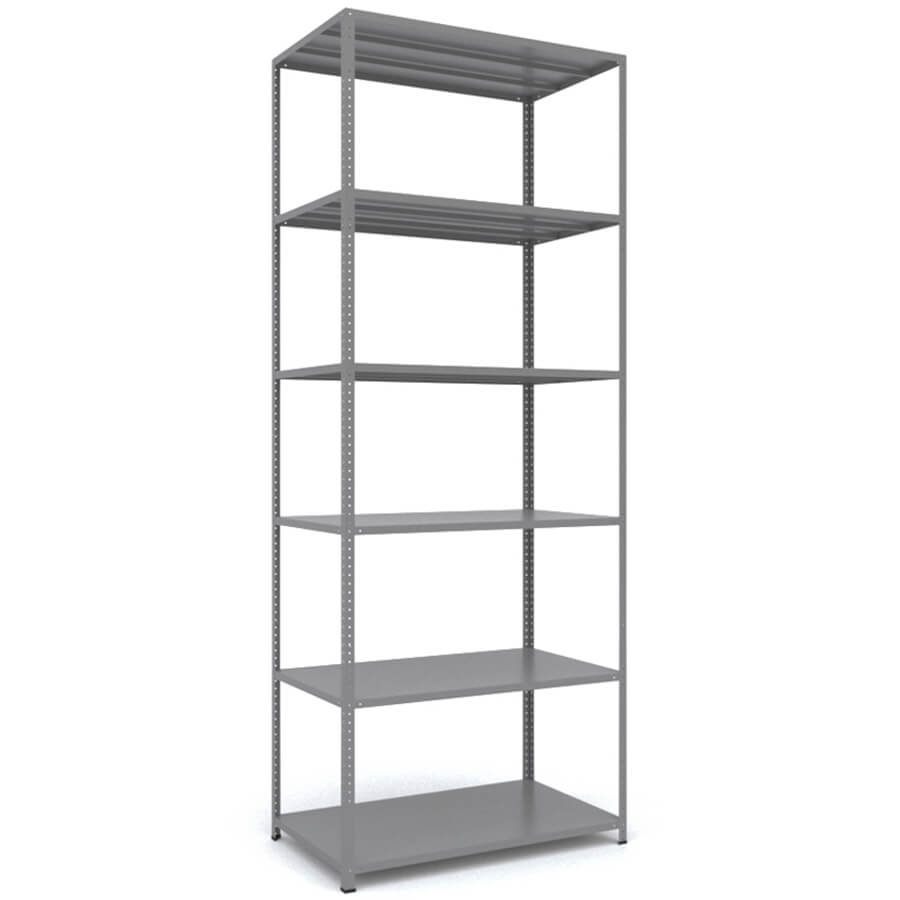 MS_255x100x60 Металлический стеллаж ПРОМЕТ, 6 (Cерый полуматовый (RAL 7038))
