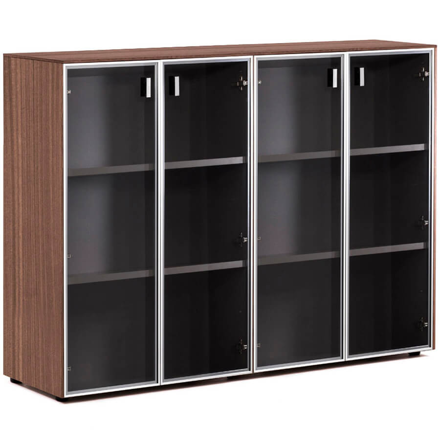 109 723 Шкаф-витрина H.120, 4 дв Profoffice Enzo (Эвкалипт / хром)