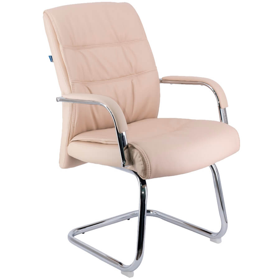 RT-333ВS Кресло для посетителя  Евро Офис, обивка экокожа (Бежевый)