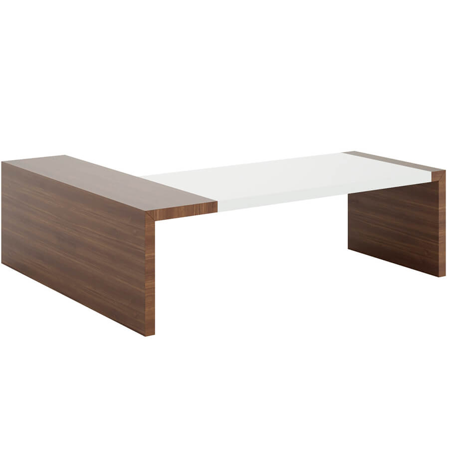 KY7041/541+KY7371/002+KY7383/002 Стол письменный Profoffice KYO (Орех/Белый)