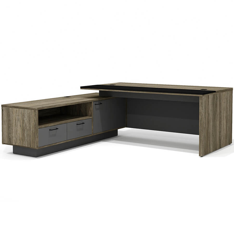 Br-18.1 L Стол руководителя левый Мебель Стиль Bruno (Делиос / антрацит) Br-18.1 L Стол руководителя левый Мебель Стиль Bruno (Делиос / антрацит)