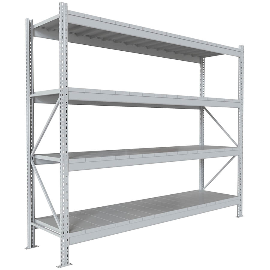 200x240x60 Металлический стеллаж MS PRO, 4 (Cерый полуматовый (RAL 7038))