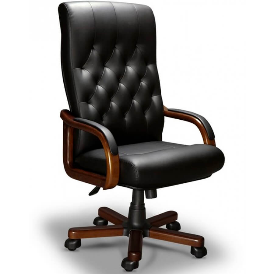 OXFORD A LX-2 УЦ Кресло для руководителя  Мирэй Групп, обивка кожа (Чёрный)