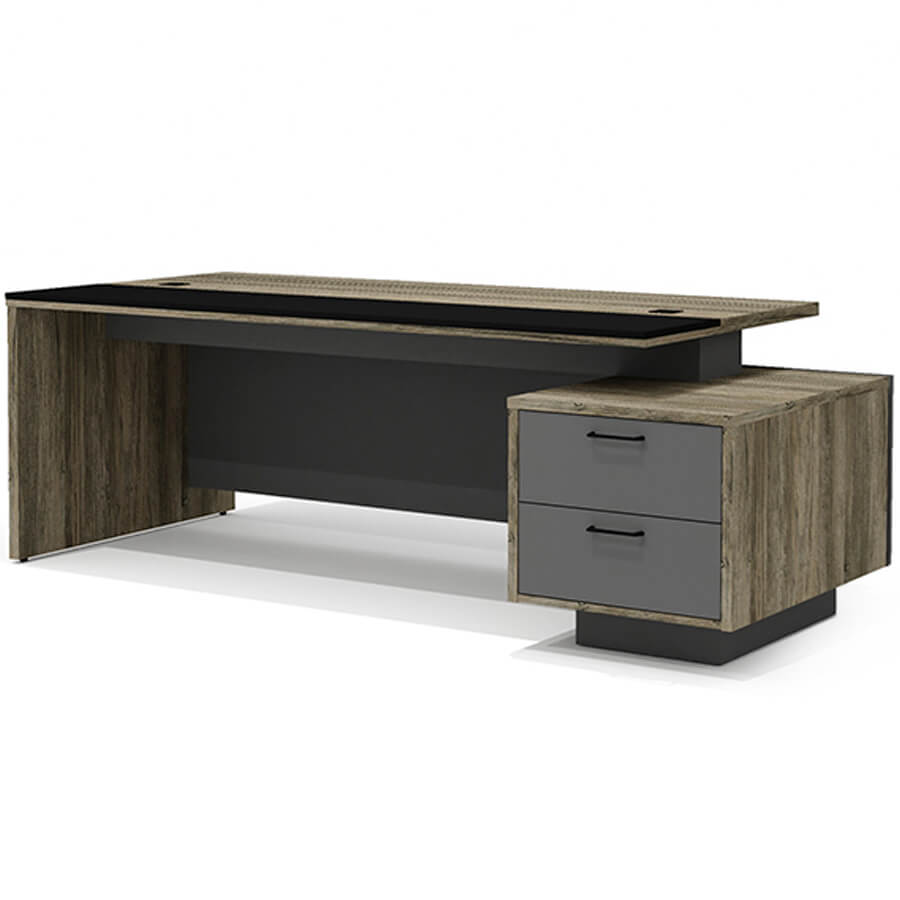 Br-20 R Стол руководителя правый Мебель Стиль Bruno (Делиос / антрацит)