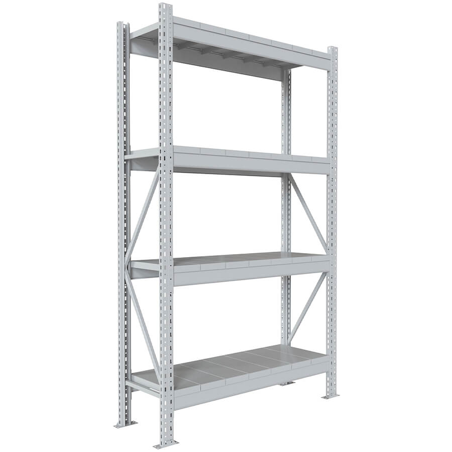 200x120x40 Металлический стеллаж MS PRO, 4 (Cерый полуматовый (RAL 7038))