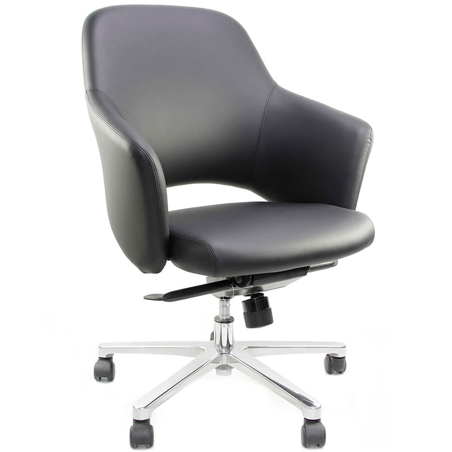 CH3801Z Кресло для посетителя INVITO Fursys, обивка экокожа (Чёрное (A446))