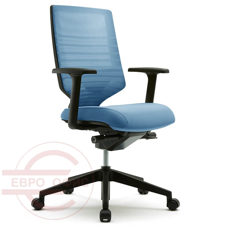 TN300LDAZU (4900AZ) Кресло для персонала CLING Fursys, обивка сетка / ткань (Голубое (834), спинка сетка голубая (934))