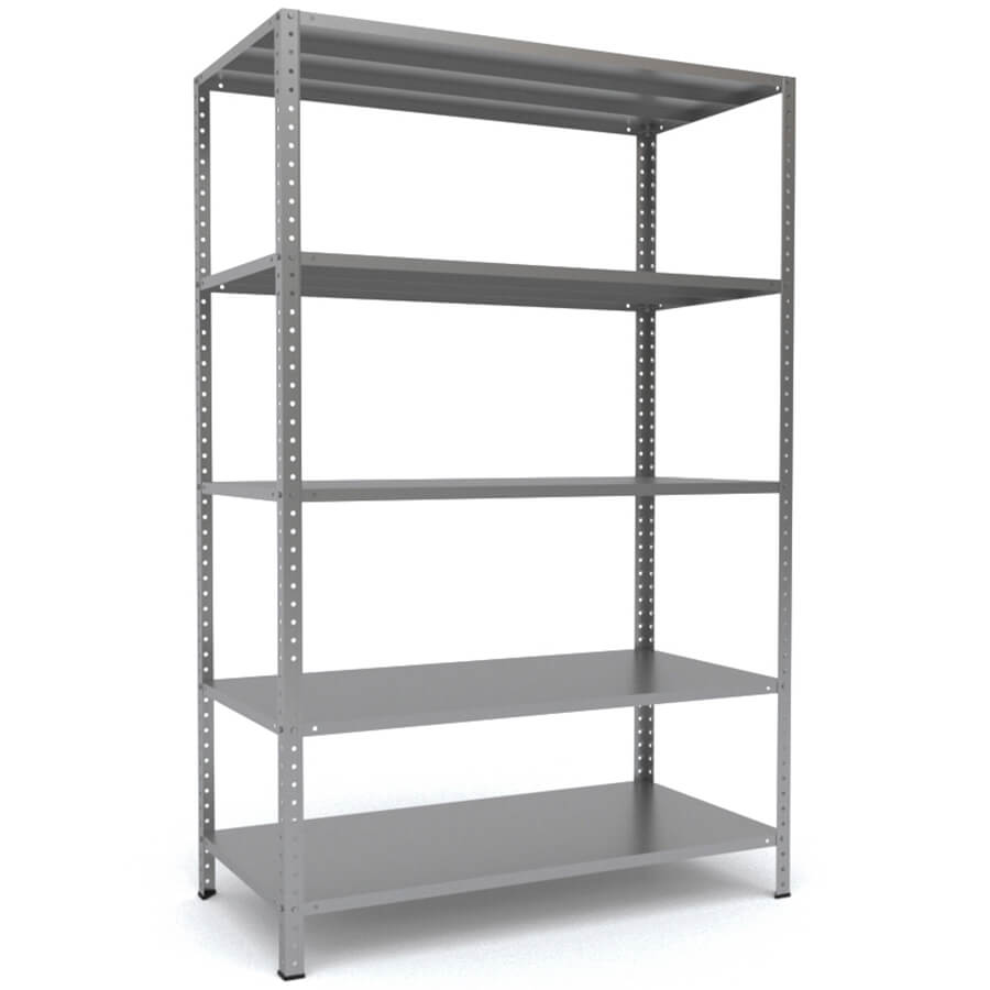 MS-185x100x60 Металлический стеллаж ПРОМЕТ, 5 (Серый полуматовый (RAL 7038))