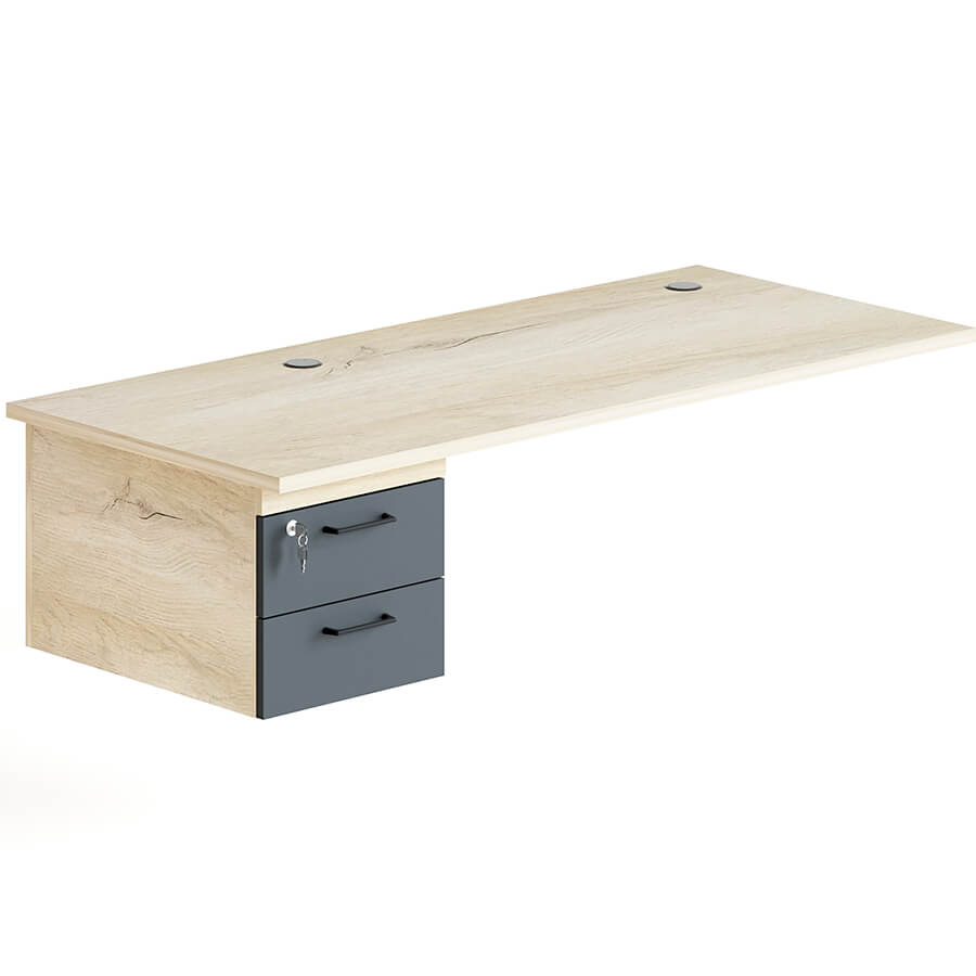 LM-11 L Столешница с подвесной тумбой Мебель Стиль LINE (Дуб Кронберг / антрацит)