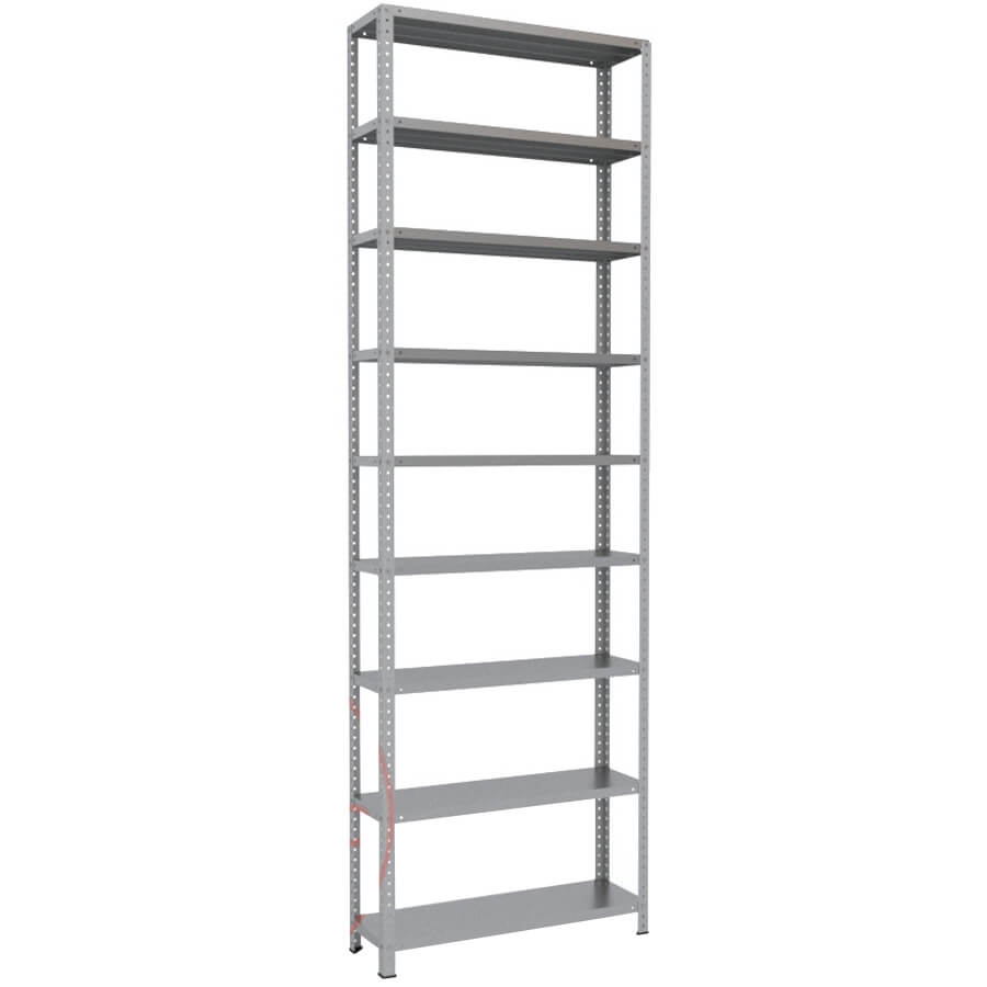 300x100x30 Металлический стеллаж MS HARD, 9 (Cерый полуматовый (RAL 7038))