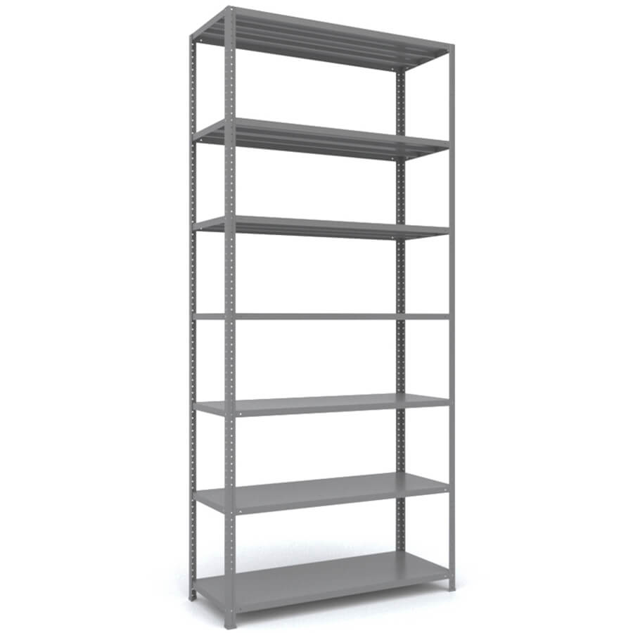 MS_220x100x40 Металлический стеллаж ПРОМЕТ, 7 (Cерый полуматовый (RAL 7038))
