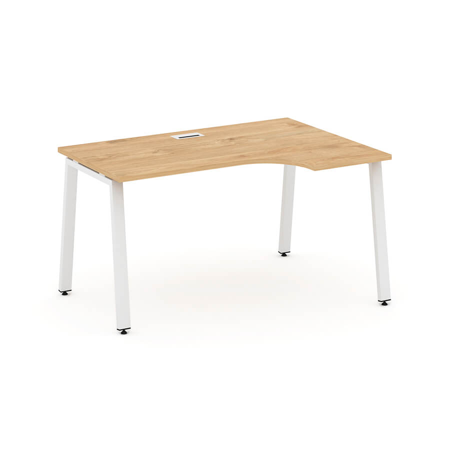 SN-6A.SPA-012(R) Стол рабочий эргономичный RIVA Style Project (Тиквуд Светлый/Металл Белый)