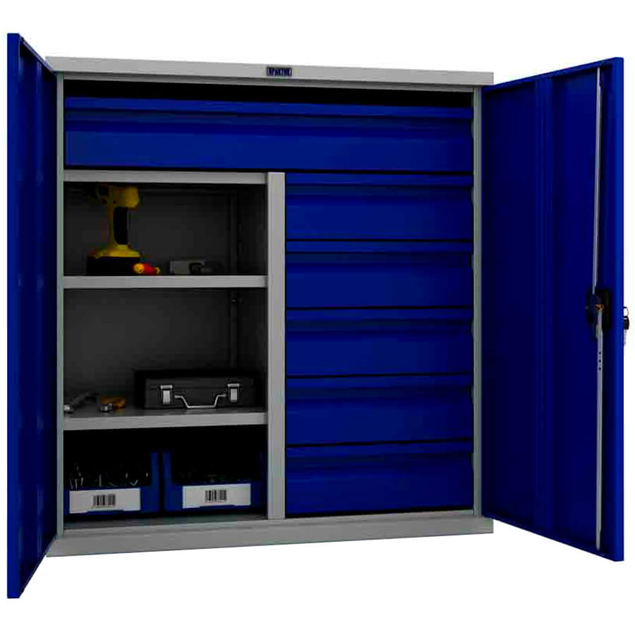 ТС 1095-100215 Шкаф инструментальный лёгкий ТС ПРОМЕТ (Корпус (RAL 7038), дверь ящика (RAL 5002).)