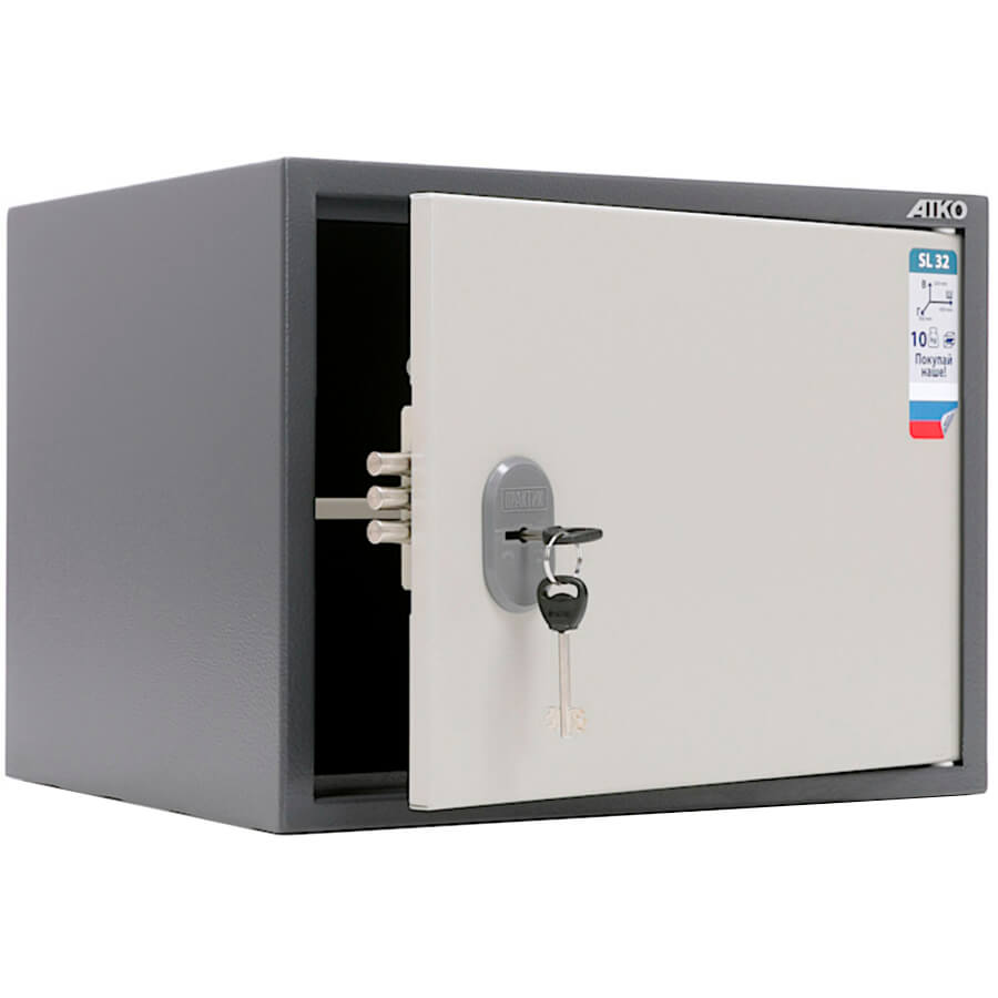 AIKO SL-32 Бухгалтерский шкаф ПРОМЕТ, ключевой (Корпус – графит (RAL 7024), дверь – светло-серая (RAL 7038))