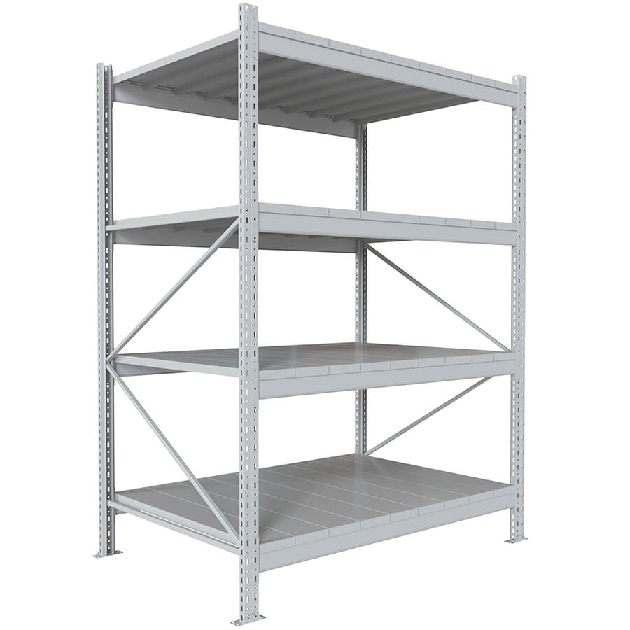 200x150x100 Металлический стеллаж MS PRO, 4 (Cерый полуматовый (RAL 7038))