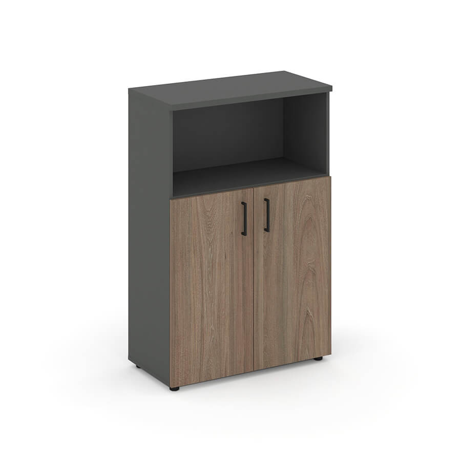 SN.STS-201 Шкаф средний широкий RIVA Style Project (Вяз Благородный/Металл Антрацит)