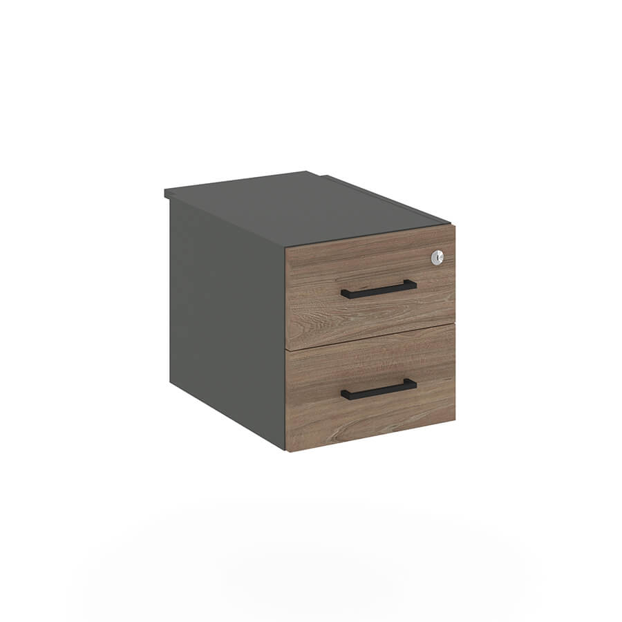 SN.TP-031 Тумба с двумя ящиком RIVA Style Project (Вяз Благородный/Антрацит)