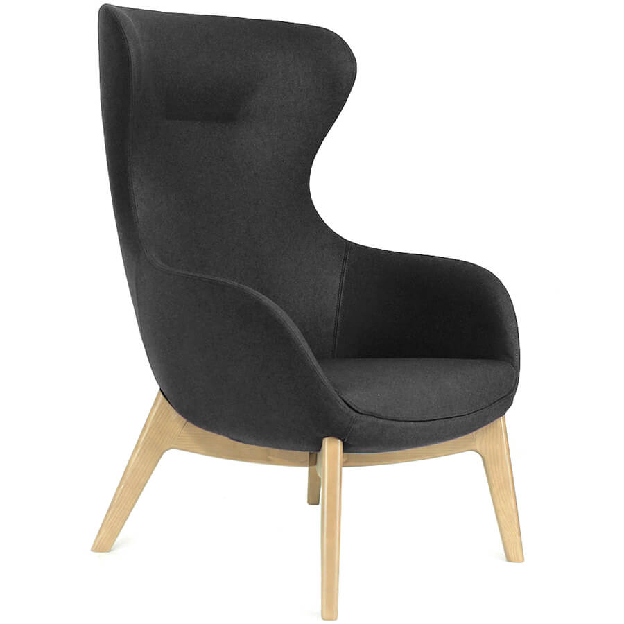 ELEGANCE Wood Кресло для посетителя  Profoffice, обивка ткань (Чёрный)