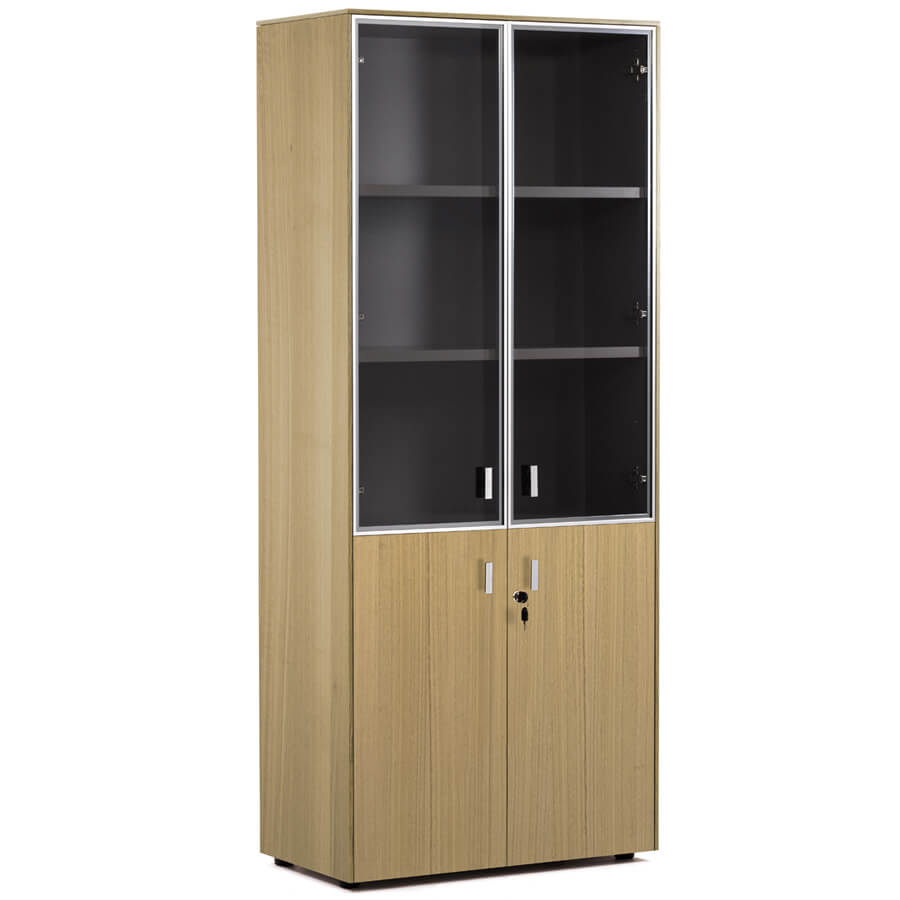 109 714 Шкаф комбинированный Profoffice Enzo (Светлый эвкалипт / хром)