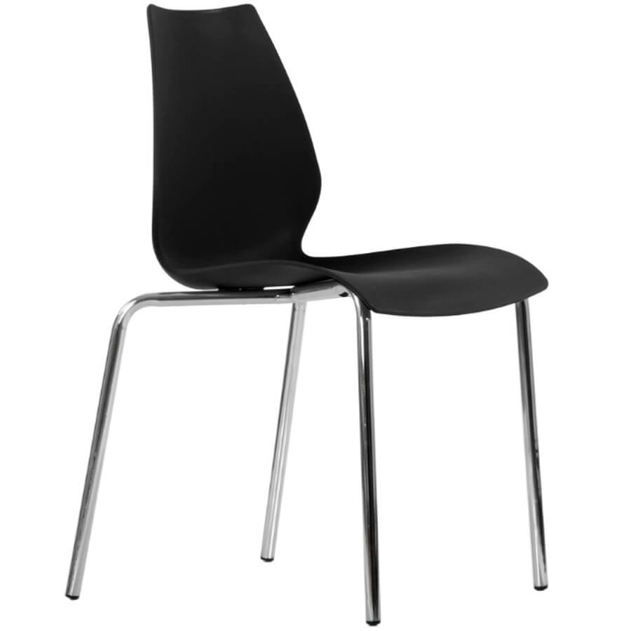 Barneo N-234 Lili Стул для посетителя  Евро Офис, обивка пластик (Пластик чёрный)