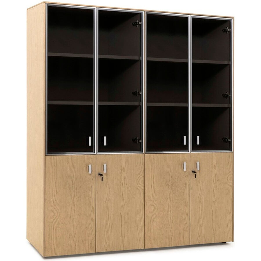 101 728 Шкаф комбинированный Profoffice Exe (Дуб светлый/Хром)