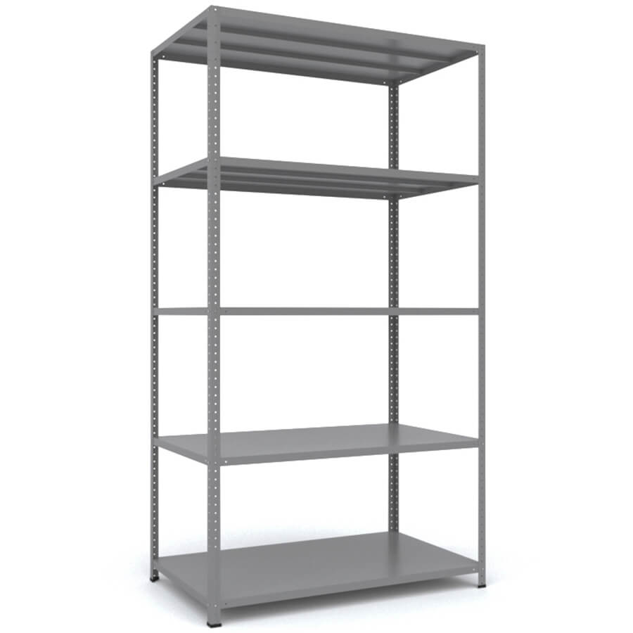 MS_185x100x60 Металлический стеллаж ПРОМЕТ, 5 (Cерый полуматовый (RAL 7038))