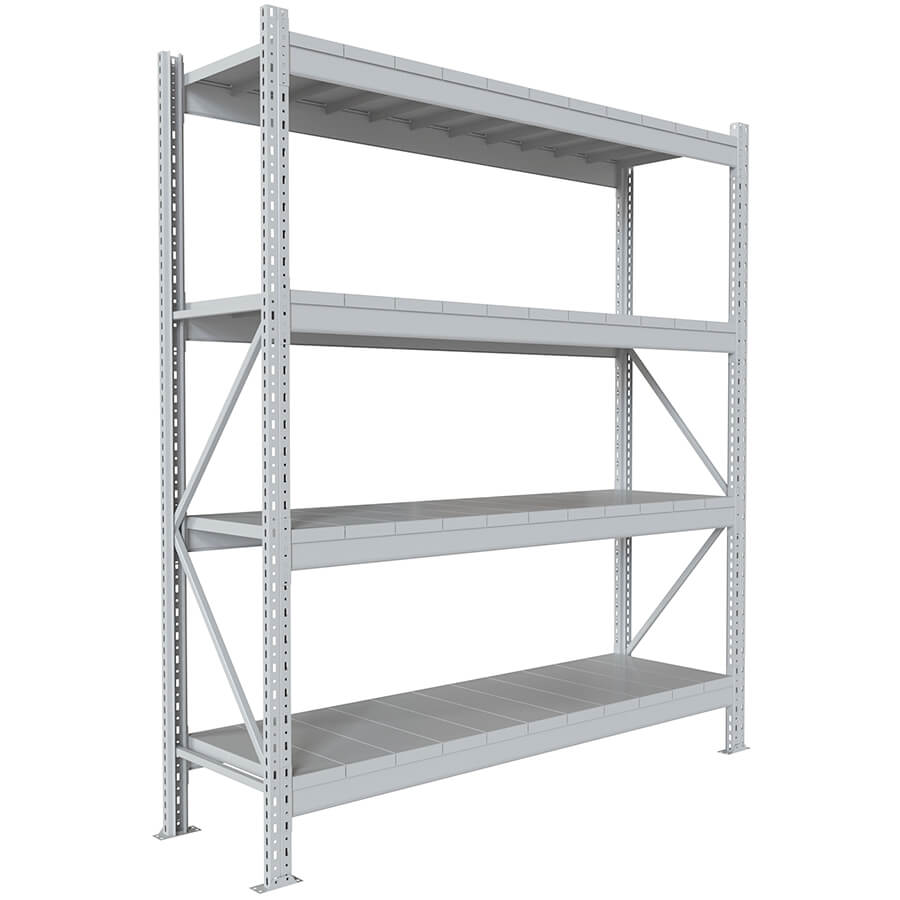 200x180x50 Металлический стеллаж MS PRO, 4 (Cерый полуматовый (RAL 7038))