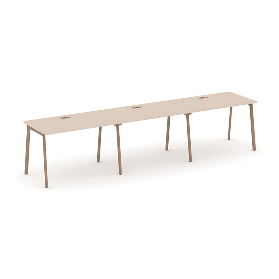 ES.RS-3.2-LP Рабочая станция на 3 места RIVA Estetica (Капучино/Металл Латте)